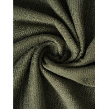 Cinched Ruched Surplice Plunge Belted Midi Dress Solid Color High Waist Long Sleeve Dress