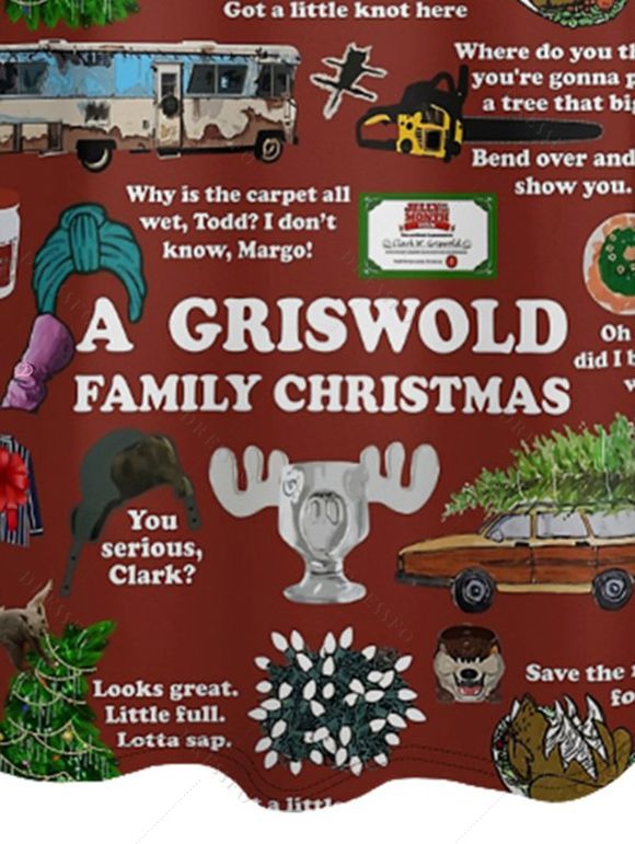 Mini Robe Ligne A de Noël à Bretelle Fine Imprimée Partout à Col V - Café profond M | US 6