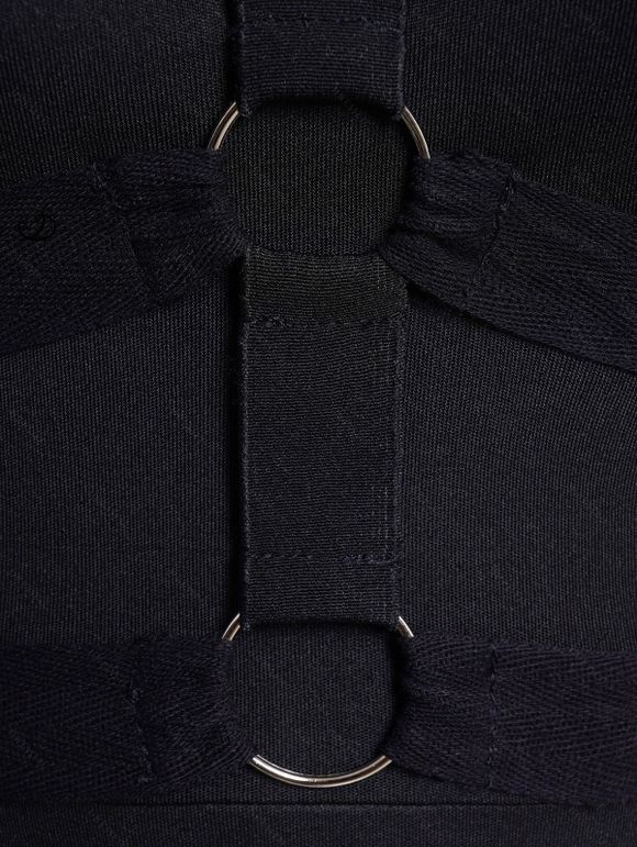 Robe à Capuche Haute Basse Jointif en Dentelle à Manches Longues avec Œillet - Noir XL | US 12