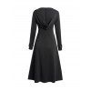 Manteau à capuche punk gothique uni à lacets et fermeture éclair - Noir XXXXL