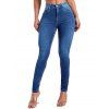 Jean Crayon Long Zippé Cousu à Taille Haute - Bleu Ciel XXL | US 12