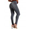 Jean Crayon Moulant Zippé à Taille Haute - Gris XXL | US 12