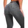 Jean Crayon Moulant Zippé à Taille Haute - Gris XXL | US 12