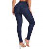 Pantalon Crayon Long Zippé à Taille Haute en Denim avec Poche - Bleu de Minuit XXL | US 12