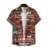 Christmas Allover Print V Neck A Line Mini Dress And Short Sleeve Button Up Shirt Matching Outfit - Café profond S | US 4