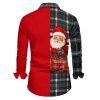 Christmas Plaid Santa Claus Letter Half And Half Print Belted Mini Dress And Long Sleeve Button Up Shirt Matching Outfit - Rouge S | US 4