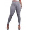 Jean Crayon Long Zippé avec Poche Au Dos en Couleur Unie - Gris Clair XXL | US 12