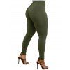 Jean Crayon Long Zippé avec Poche Au Dos en Couleur Unie - Vert profond XL | US 10