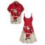 Christmas Santa Claus Print High Waist Spaghetti Strap V Neck Dress and Roll Up Sleeve Shirt Outfit - Noir S | US 4