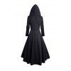 Robe à Capuche Haute Basse Jointif en Dentelle à Manches Longues avec Œillet - Noir M | US 6