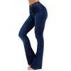 Jean Evasé Long Zippé avec Poches à Taille Haute - Bleu profond M | US 6