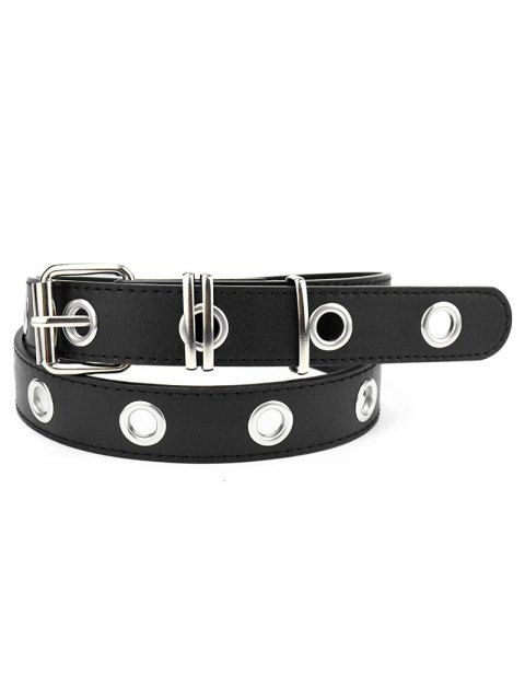 Ceinture Bouclée en Couleur Unie à Œillet