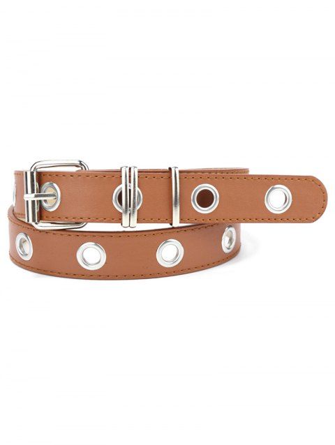 Ceinture Bouclée en Couleur Unie à Œillet