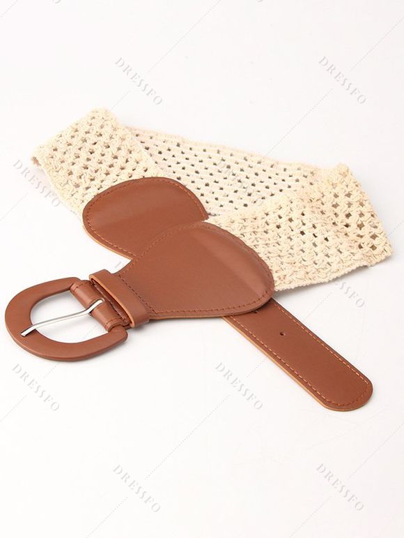 Ceinture Élastique avec Boucle Ciselée - café lumière 