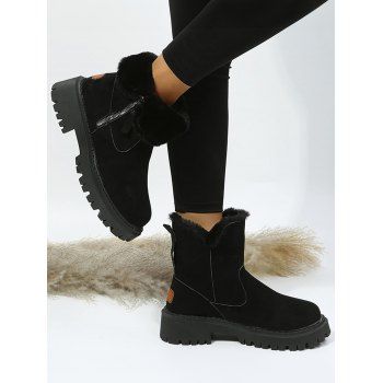 High-Top Winter Snow Boots Suede Leather Fur Martin Boots