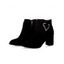 Solid Color Suede Ankle Boots Heart-Shaped Buckle Chunky Heel Faux Fur Lined Boots - café lumière EU 36