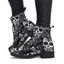 Skull Print Black and White High-Top Lace-Up Martin Boots - Noir EU 36