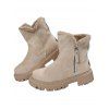 High-Top Winter Snow Boots Suede Leather Fur Martin Boots - café lumière EU 36