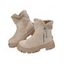 High-Top Winter Snow Boots Suede Leather Fur Martin Boots - café lumière EU 43