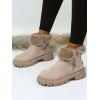 High-Top Winter Snow Boots Suede Leather Fur Martin Boots - café lumière EU 36