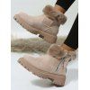 High-Top Winter Snow Boots Suede Leather Fur Martin Boots - café lumière EU 36