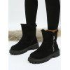 High-Top Winter Snow Boots Suede Leather Fur Martin Boots - Noir EU 43