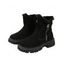 High-Top Winter Snow Boots Suede Leather Fur Martin Boots - café lumière EU 36