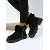 High-Top Winter Snow Boots Suede Leather Fur Martin Boots - Noir EU 43