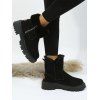 High-Top Winter Snow Boots Suede Leather Fur Martin Boots - Noir EU 43