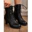 Solid Color Martin Boots Chunky Heel Mid-Calf Biker Ankle Boots - Noir EU 42