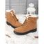 Solid Fleece-Lined Winter Snow Boots Comfortable Flat Lace-Up Shoes - Jaune EU 42