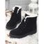 Solid Fleece-Lined Winter Snow Boots Comfortable Flat Lace-Up Shoes - Jaune EU 42