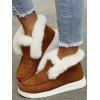 Solid Color Suede Cotton Low-Top Fleece-Lined Snow Boots - café EU 36