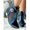 High Heel Cut-Out Mesh Chunky Heel Sandal Boots - Bleu gris EU 39