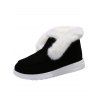 Solid Color Suede Cotton Low-Top Fleece-Lined Snow Boots - Noir EU 42