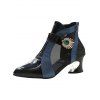 High Heel Cut-Out Mesh Chunky Heel Sandal Boots - Bleu gris EU 39