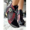 High Heel Cut-Out Mesh Chunky Heel Sandal Boots - Rouge EU 36