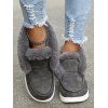 Solid Color Suede Cotton Low-Top Fleece-Lined Snow Boots - Gris EU 42