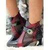 High Heel Cut-Out Mesh Chunky Heel Sandal Boots - Rouge EU 36