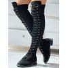 Lace-Up Over-the-Knee Flat Boots - Noir EU 36