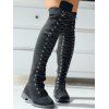 Lace-Up Over-the-Knee Flat Boots - Noir EU 36