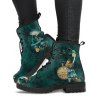 Fairy Tales Alice Lace-Up Chunky Sole Ankle Boots Comfortable Martin Boots - Vert profond EU 42