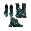 Fairy Tales Alice Lace-Up Chunky Sole Ankle Boots Comfortable Martin Boots - Vert profond EU 36