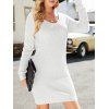 Robe Tricotée à Col en V à Manches Chauves-Souris - Blanc XL | US 10