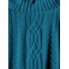 Solid Turtleneck Cable Sweater Dress and Lace Up Over The Knee Boots Tree of Life Earrings Outfit - Bleu S | US 4