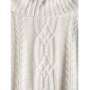 Solid Turtleneck Cable Sweater Dress and Lace Up Over The Knee Boots Tree of Life Earrings Outfit - Blanc S | US 4