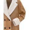 Manteau Long à Goutte Epaule à Double Boutonnage Contrasté - café lumière S | US 4