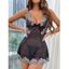 Ensemble de Body Sexy Fleuri en Dentelle Transparente et de T-String - Rouge S | US 4