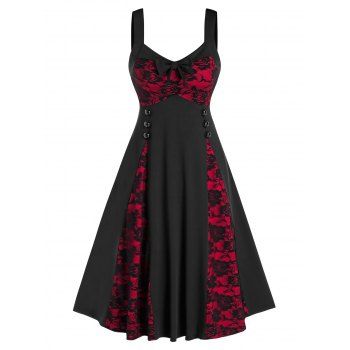 Sleeveless Flower Lace Vintage Dress and Cropped Jacket 