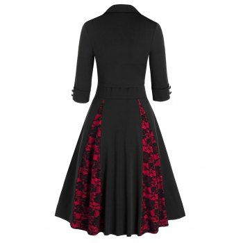 Sleeveless Flower Lace Vintage Dress and Cropped Jacket 